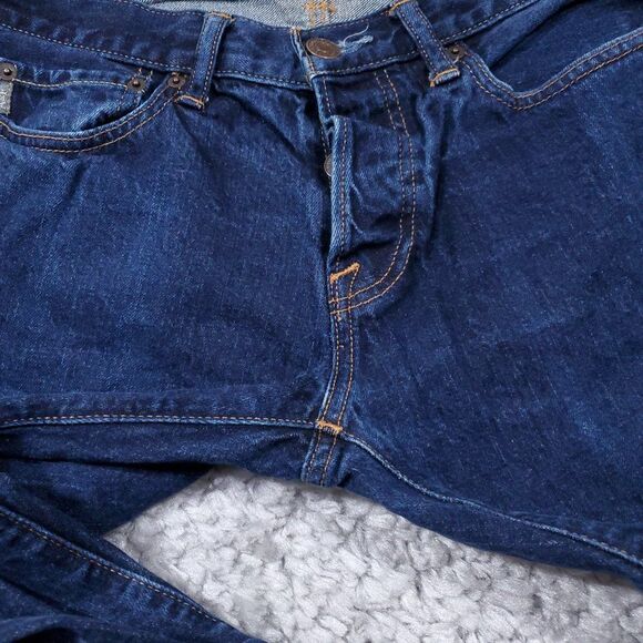 READ Abercrombie Men's 30 x 26.5 Boys Straight Leg Button Fly Dark Wash Jeans - Picture 4 of 11